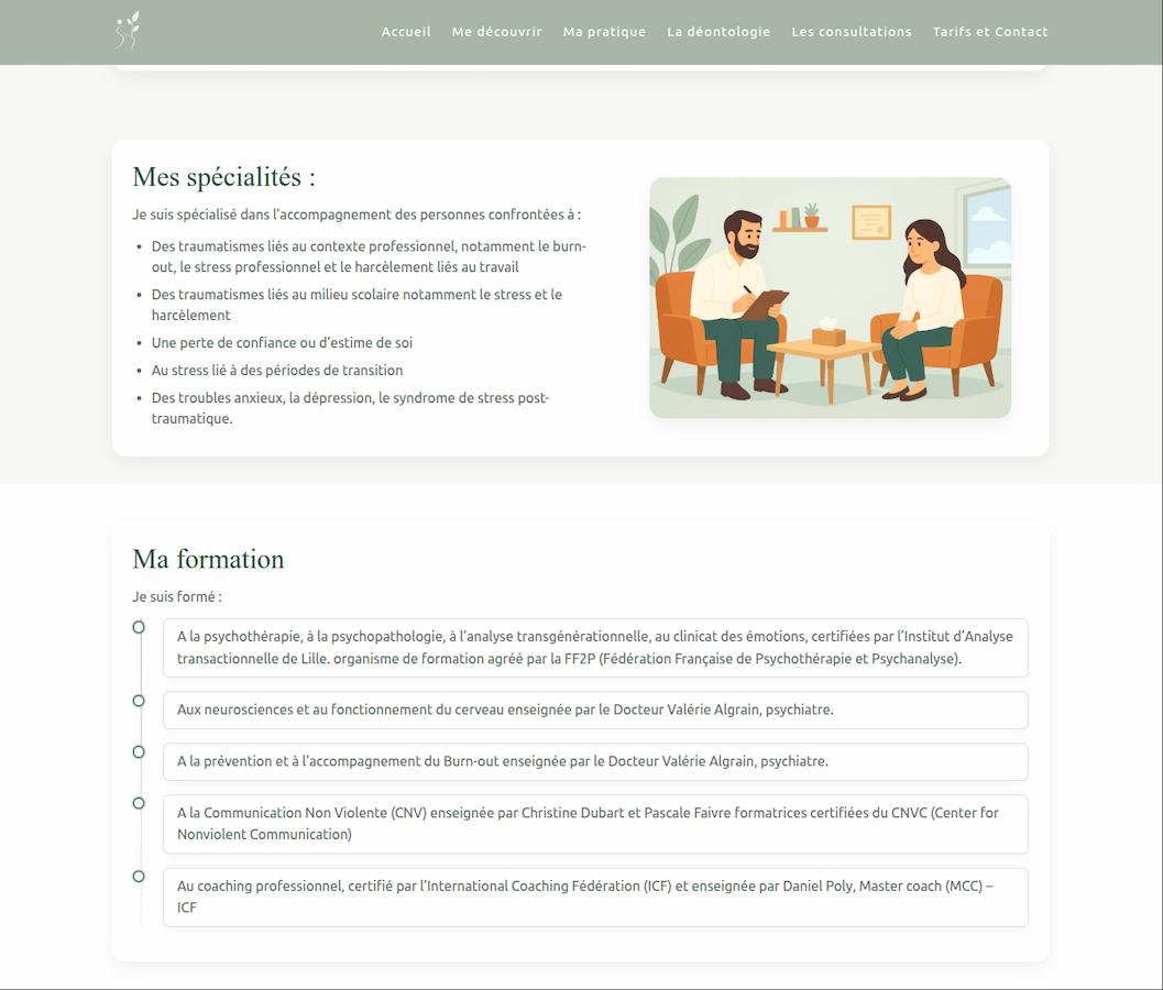 Page Me découvrir : spécialités en analyse transactionnelle et formations de David Tarsot