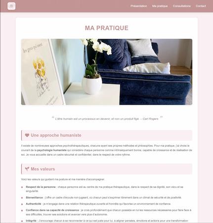 Page Ma pratique : approche humaniste, méthodes AT et MBSR